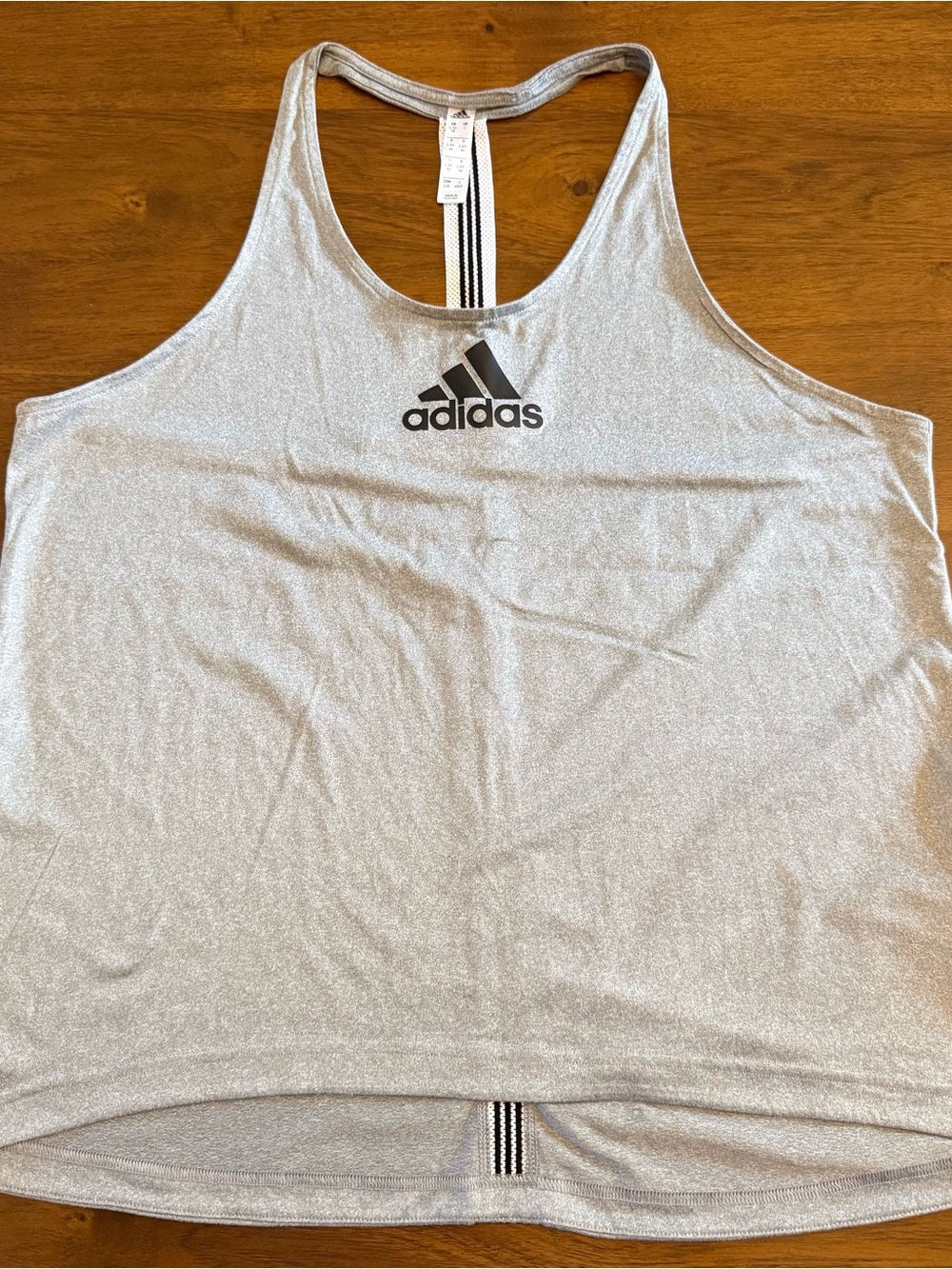 adidas Silver Metallic Racerback Tank Top